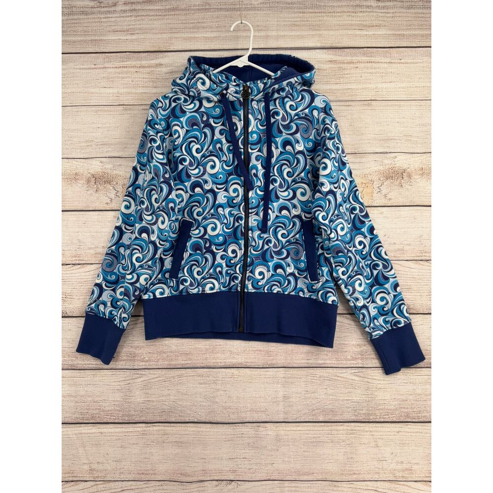 Dakine Spiral Full Zip Hoodie Sweatshirt Womens XL Blue White